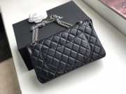 Chanel Bag 25cm Black with Silver Hardware Bagsaa - 6