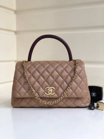 Chanel Coco Handle Gold Caviar Camel 28 cm