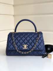 Chanel Coco Handle Gold Caviar Blue 28 cm - 1