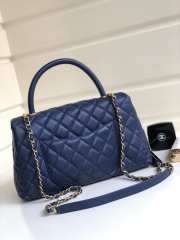 Chanel Coco Handle Gold Caviar Blue 28 cm - 4