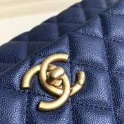 Chanel Coco Handle Gold Caviar Blue 28 cm - 6