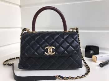 Chanel Coco Handle Gold Caviar Black 24 cm