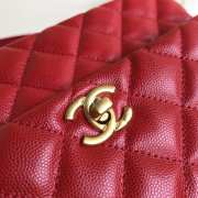 Chanel Coco Handle Gold Caviar Red 24 cm - 6