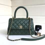 Chanel Coco Handle Gold Caviar Dark Green 24 cm - 1