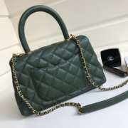 Chanel Coco Handle Gold Caviar Dark Green 24 cm - 2