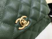 Chanel Coco Handle Gold Caviar Dark Green 24 cm - 6