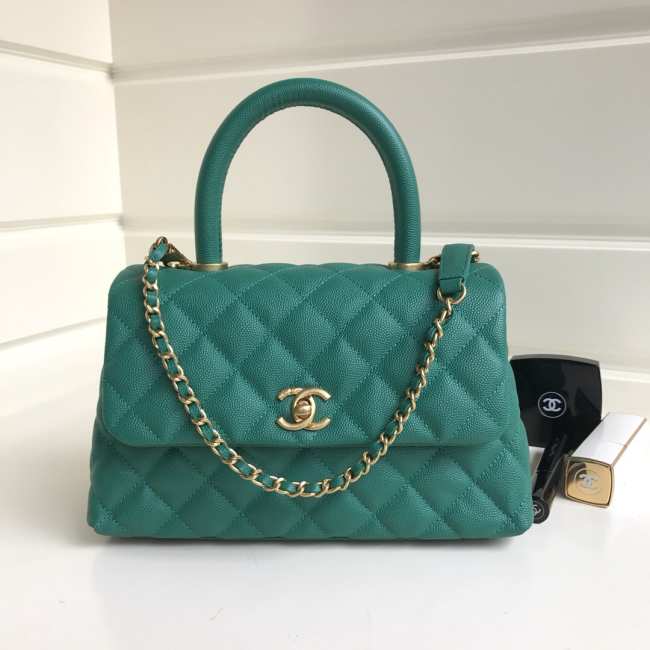 Chanel Coco Handle Gold Caviar Light Green 24 cm - 1