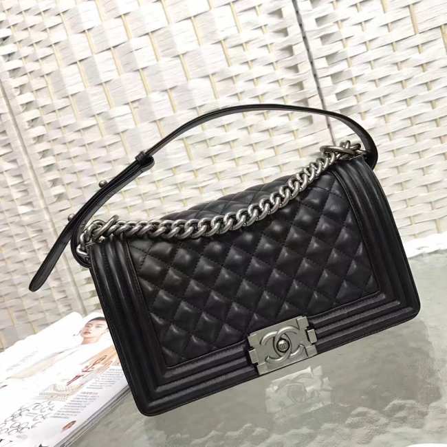 Chanel Leboy Lambskin Black 25cm silver hardware - 1