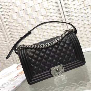 Chanel Leboy Lambskin Black 25cm silver hardware