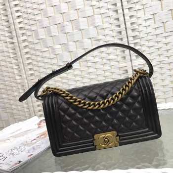 Chanel Leboy Lambskin Black 25cm Gold hardware