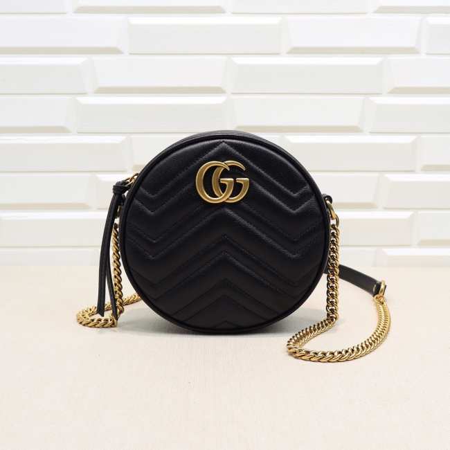 Gucci GG Marmont mini round shoulder bag Black 550154 - 1