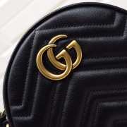 Gucci GG Marmont mini round shoulder bag Black 550154 - 3