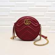 Gucci GG Marmont mini round shoulder bag Red 550154 - 1