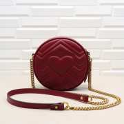 Gucci GG Marmont mini round shoulder bag Red 550154 - 5