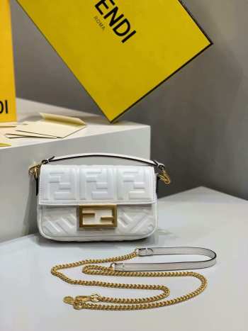 Fendi Mini Baguette White 18cm