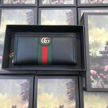 Gucci Ophidia GG zip around wallet 523154 Black