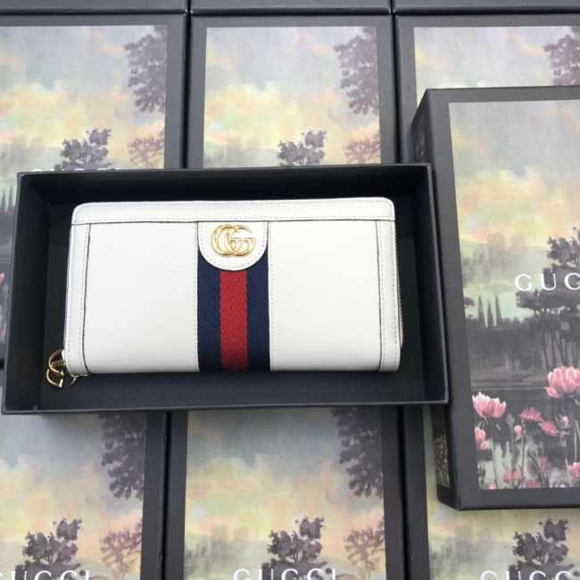 Gucci Ophidia GG zip around wallet 523154 White - 1