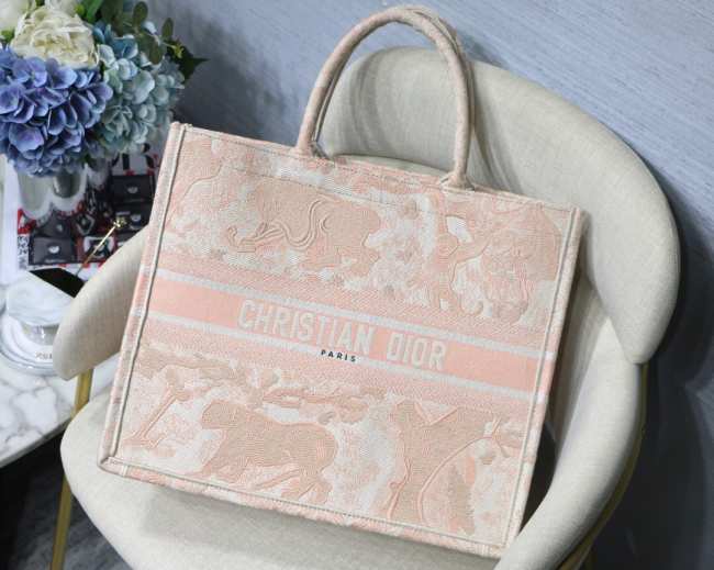 Dior Multicolor Canvas Book Tote Pink  - 1