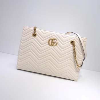 Gucci GG Marmont Matelassé Medium Tote White 524578