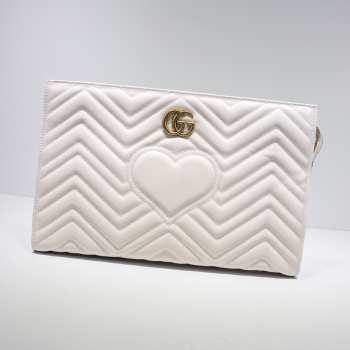 Gucci Women GG Marmont matelassé clutch White 448450