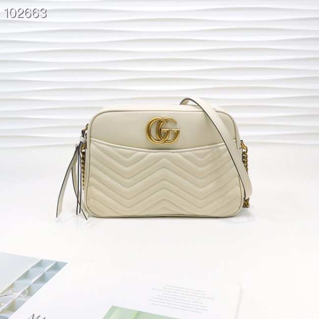 Gucci Marmont Medium Shoulder Bag White 443499 Bagsaa - 1