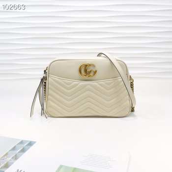 Gucci Marmont Medium Shoulder Bag White 443499 Bagsaa