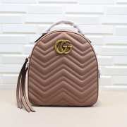 GUCCI GG Marmont Quilted Leather Backpack 476671 Pink - 1