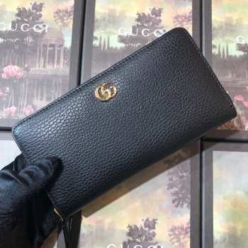 Gucci Leather zip around wallet Black