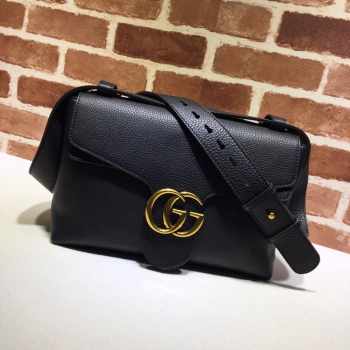 Gucci GG Marmont Leather Shoulder Bag 401173 Black