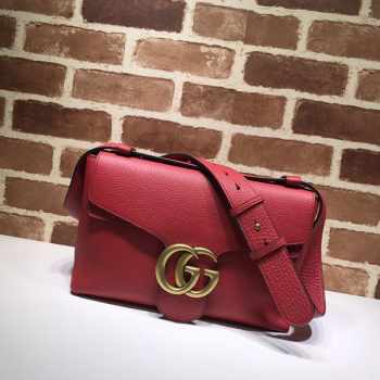 Gucci GG Marmont Leather Shoulder Bag 401173 Red