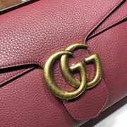 Gucci GG Marmont Leather Shoulder Bag 401173 Rose Red - 2