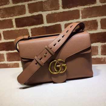 Gucci GG Marmont Leather Shoulder Bag 401173 Brown