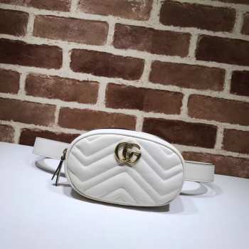 GG Marmont matelassé leather belt White bag 476434