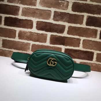 GG Marmont matelassé leather belt Green bag 476434