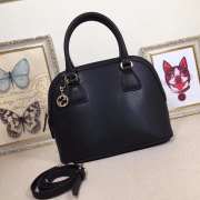 Gucci GG Charm Black Leather Medium Convertible Dome Bag 449662 - 1