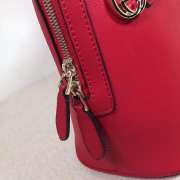 Gucci GG Charm Red Leather Medium Convertible Dome Bag 449662 - 4