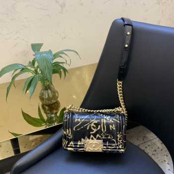 Chanel 19 Graffiti Bag 20cm Black