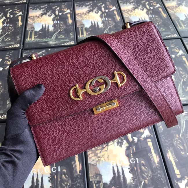 GUCCI ZUMI GRAINY LEATHER SMALL SHOULDER BAG Red - 1