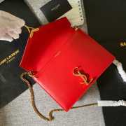 YSL Calfskin chain bag Red - 3