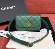 Chanel 19 Lambskin Waist Bag Green 17cm - 1