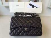 Chanel Lambskin Flap Bag in Black 30cm with Sliver Hardware - 1