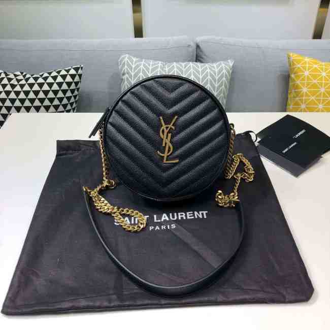 YSL Vinyle Round Camera Bag Black - 1