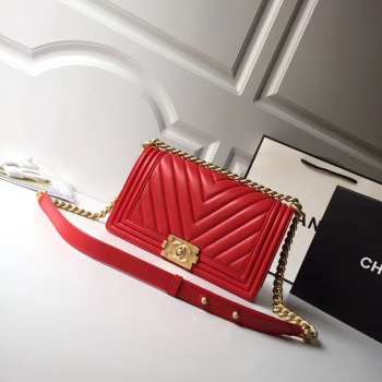 Chanel Leboy Lambskin Red 25cm