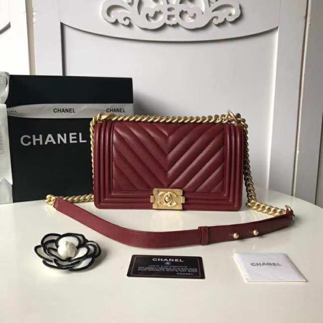 Chanel Leboy Caviar 25cm Wine Red - 1