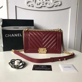 Chanel Leboy Caviar 25cm Wine Red