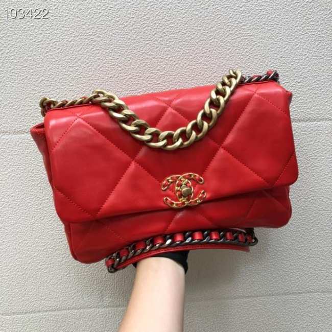 Chanel 19 Bag Red 30cm AS1161  - 1