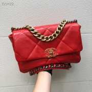 Chanel 19 Bag Red 30cm AS1161  - 1