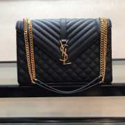 YSL Envelope Large Bag black gold hardware - 1