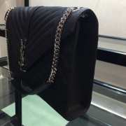 YSL Envelope Large Bag black silver hardware - 5