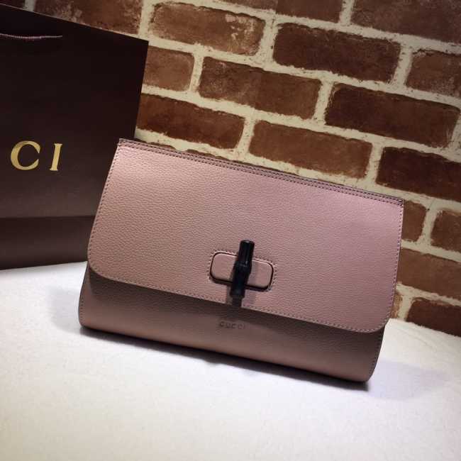 Gucci Bamboo Clutch 387220 Pink - 1